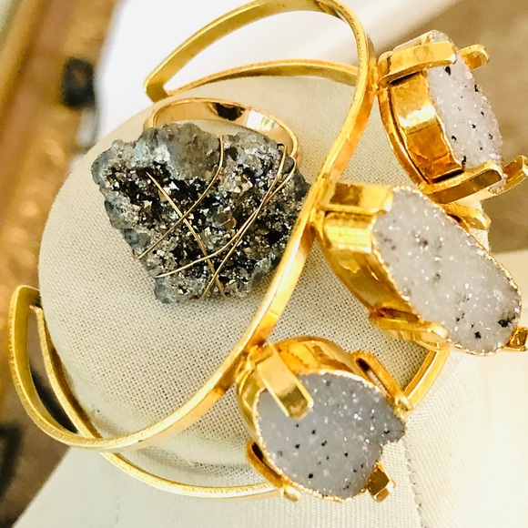 Vintage Druzy Bracelet & Geode Ring - Picture 15 of 15